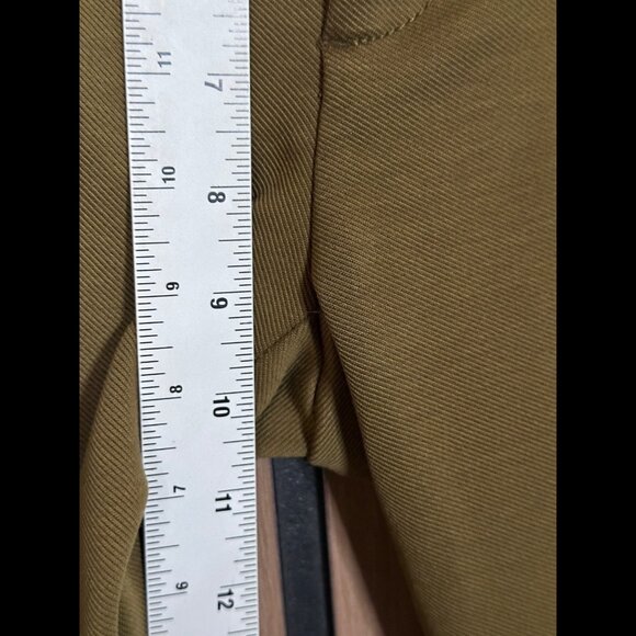 Anthropologie Cargo Pants 0 Beige Green Essential Knit Twill Stretch Pleated - Picture 4 of 9